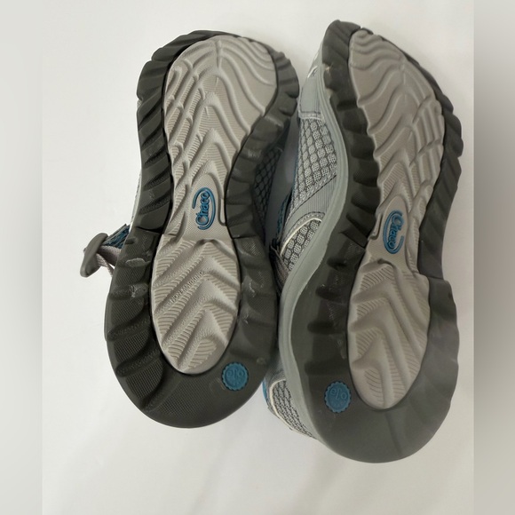 Chaco Grey and Blue Cross-Strap Outdoor Mary Jane Sneakers Size 9 - Picture 8 of 15